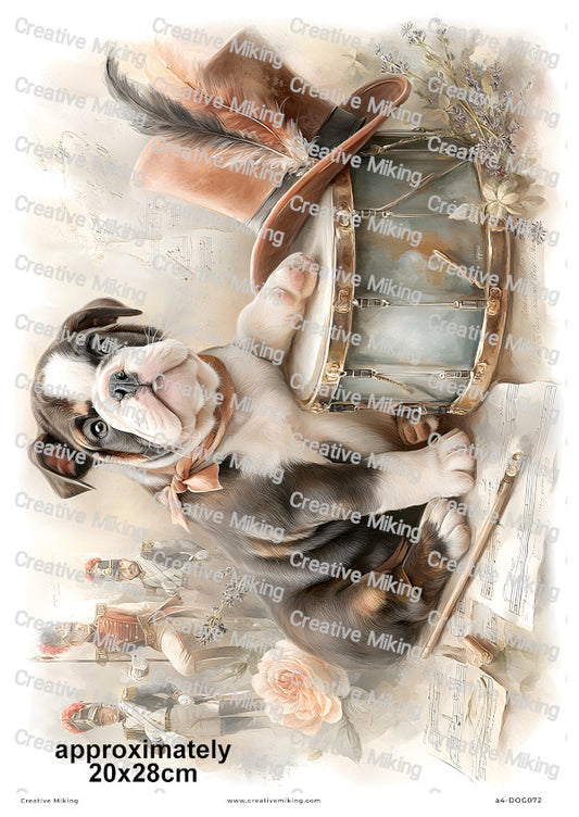 English Bulldog Dog Decoupage Rice Paper | DOG072