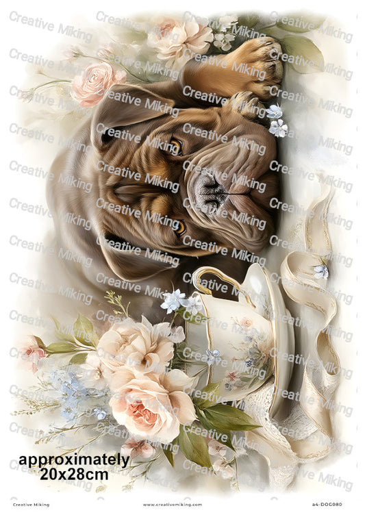 English Bulldog Dog Decoupage Rice Paper | DOG080