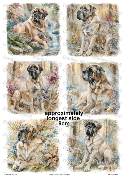 English Mastiff Dog Decoupage Rice Paper | DOG093