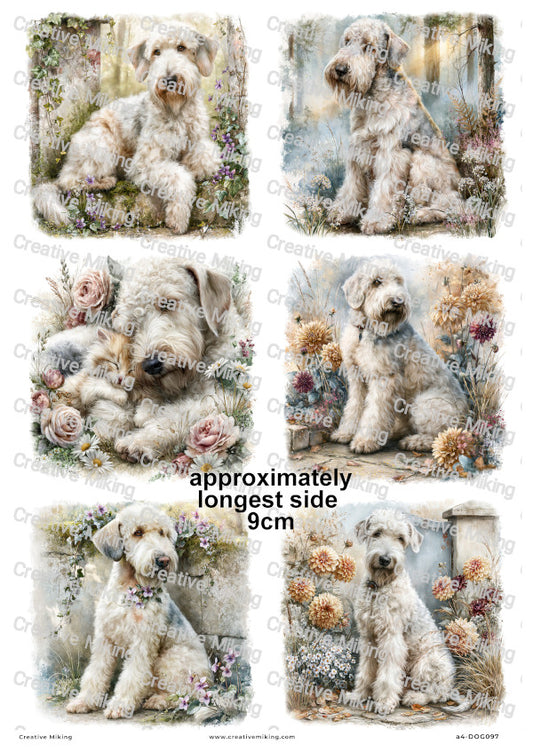 Bedlington Terrier Dog Decoupage Rice Paper | DOG097