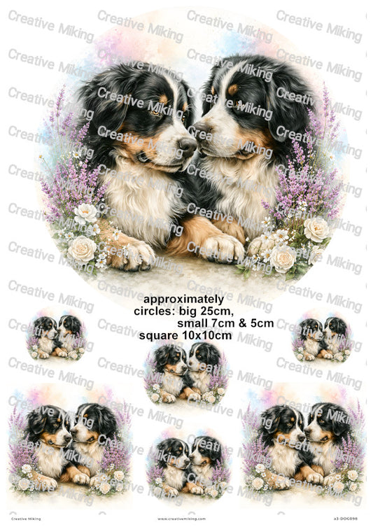Bernese Mountain Dog Decoupage Rice Paper | DOG098b