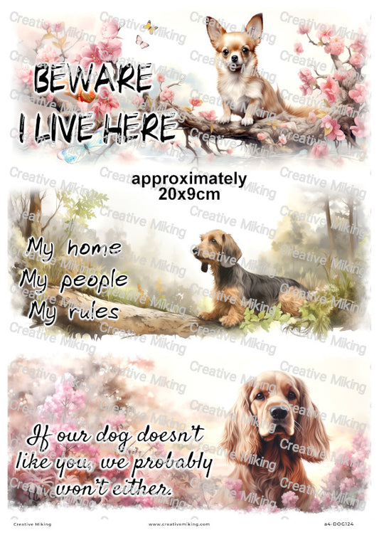 Dogs Funny Decoupage Rice Paper | DOG124