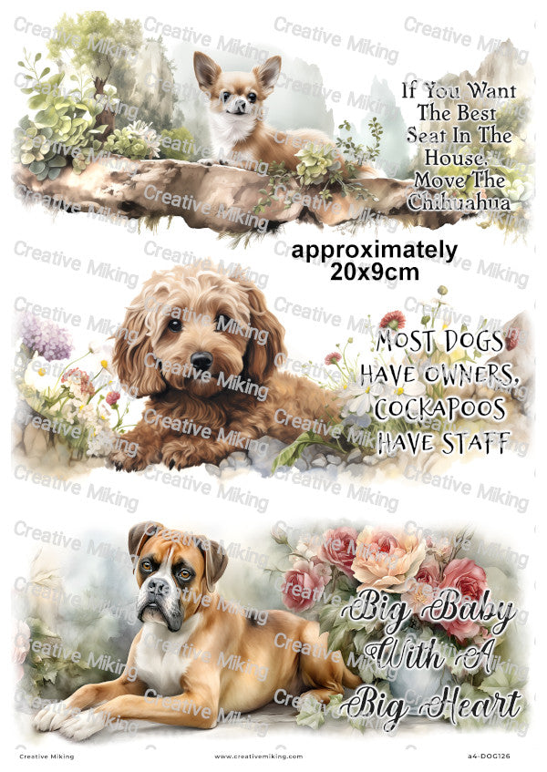 Dogs Funny Decoupage Rice Paper | DOG126