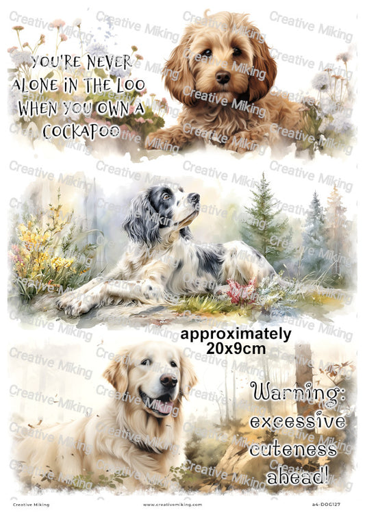 Dogs Funny Decoupage Rice Paper | DOG127