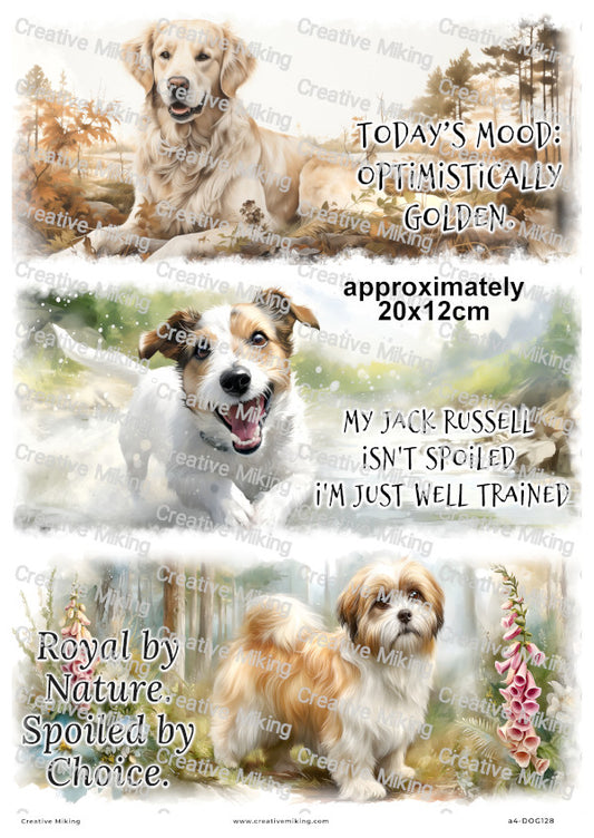 Dogs Funny Decoupage Rice Paper | DOG128
