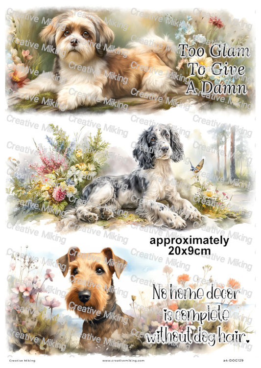 Dogs Funny Decoupage Rice Paper | DOG129