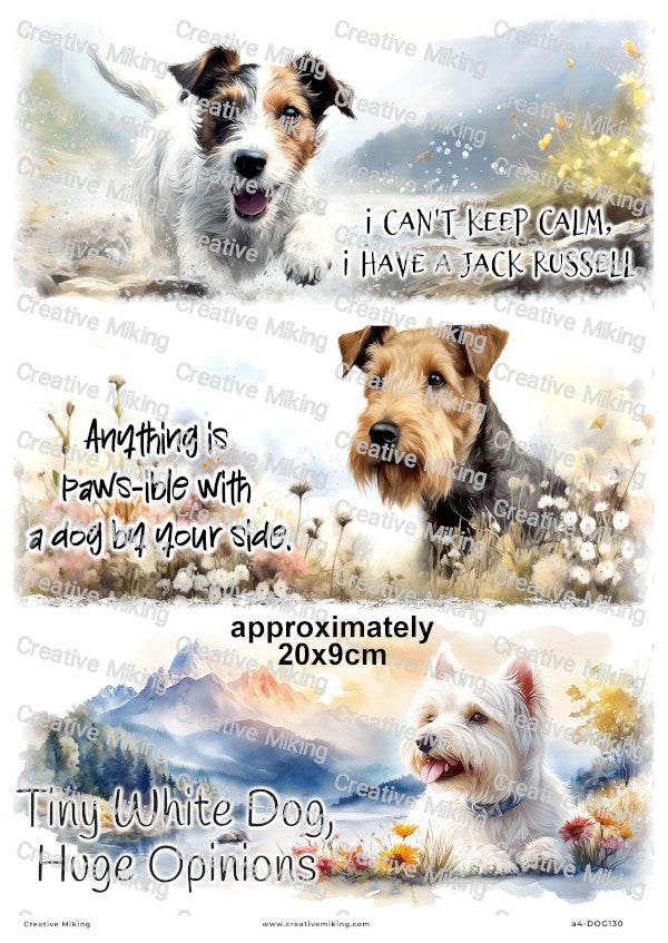 Dogs Funny Decoupage Rice Paper | DOG130