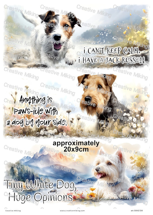 Dogs Funny Decoupage Rice Paper | DOG130