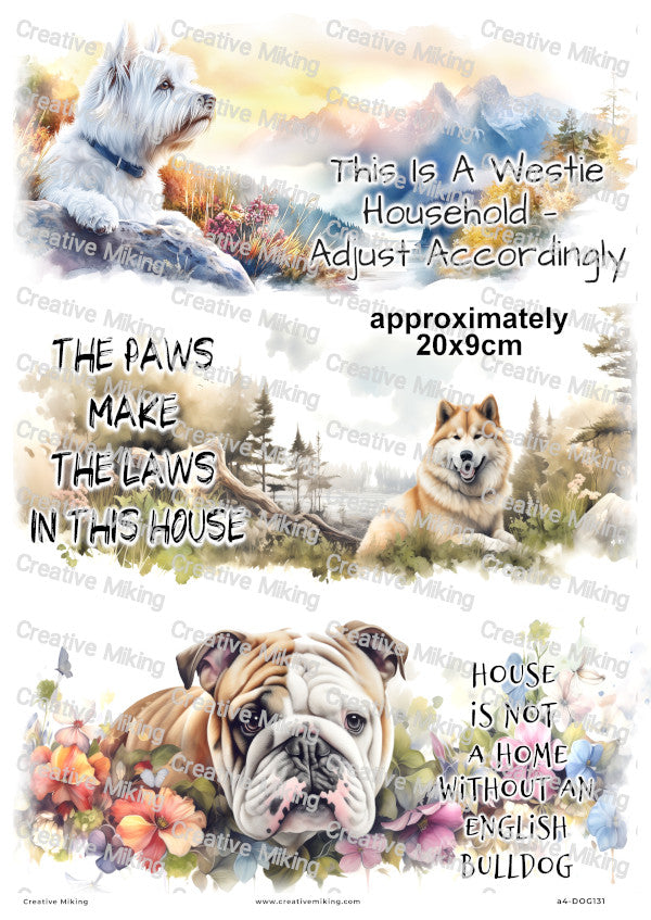 Dogs Funny Decoupage Rice Paper | DOG131
