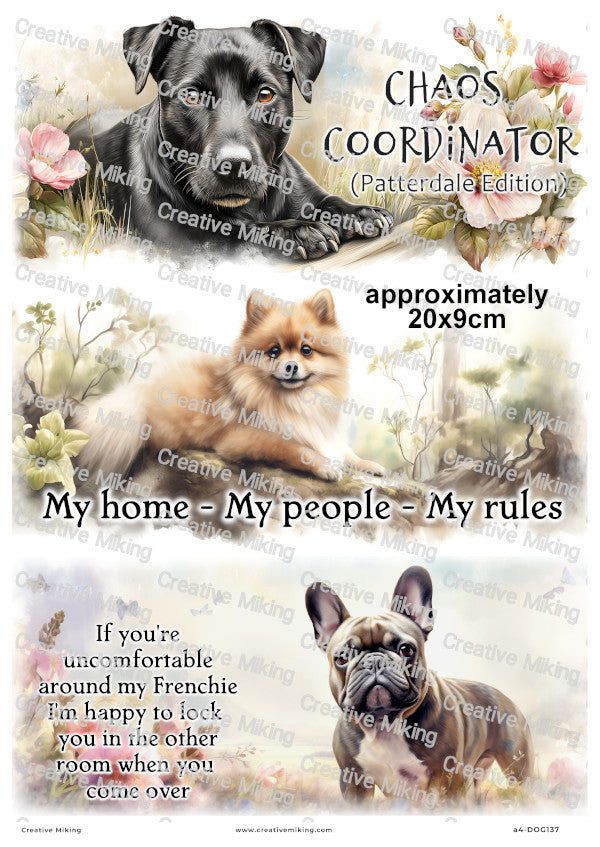 Dogs Funny Decoupage Rice Paper | DOG137