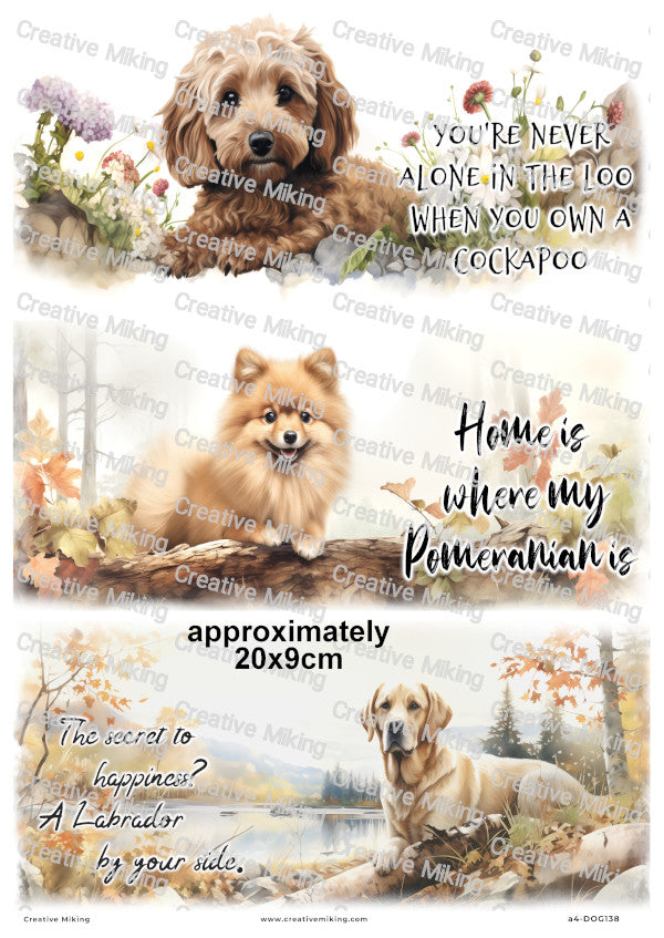 Dogs Funny Decoupage Rice Paper | DOG138