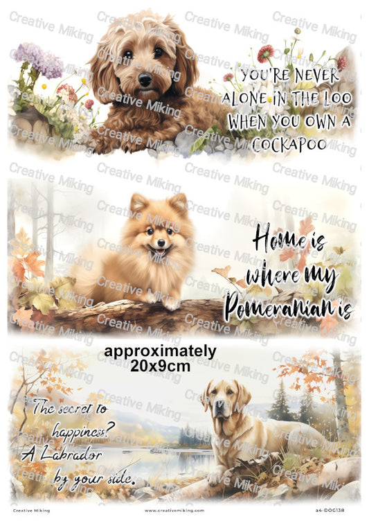 Dogs Funny Decoupage Rice Paper | DOG138