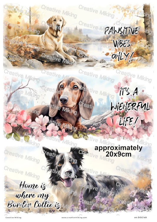 Dogs Funny Decoupage Rice Paper | DOG140
