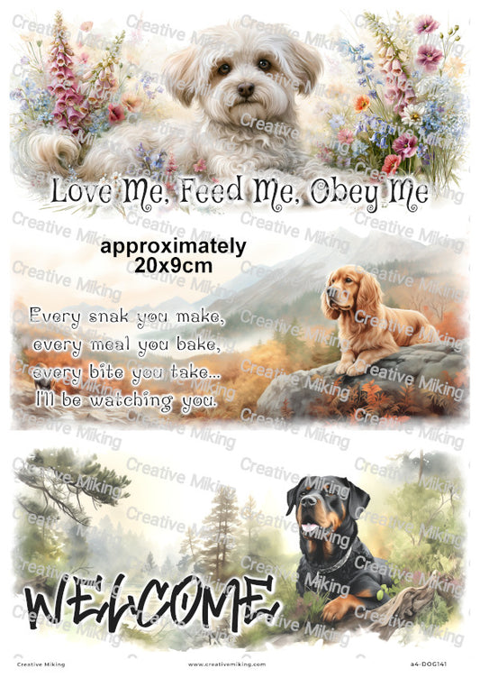 Dogs Funny Decoupage Rice Paper | DOG141