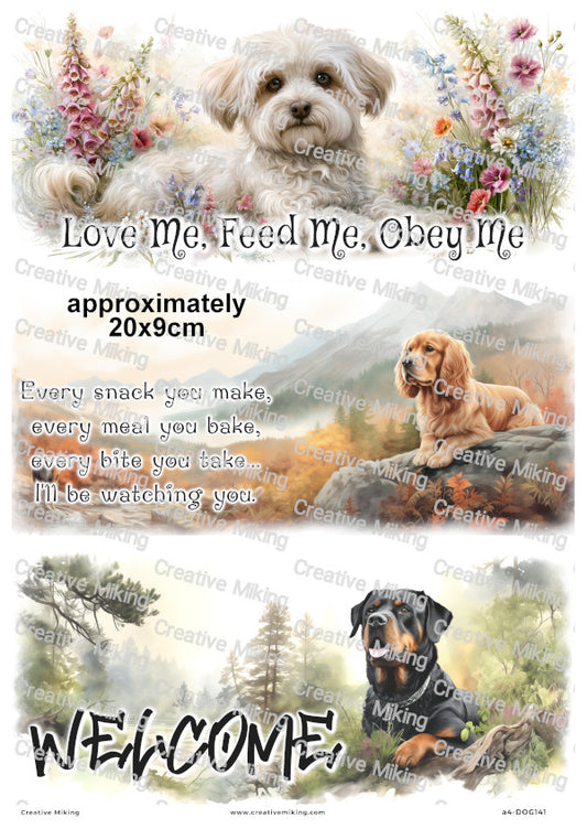 Dogs Funny Decoupage Rice Paper | DOG141
