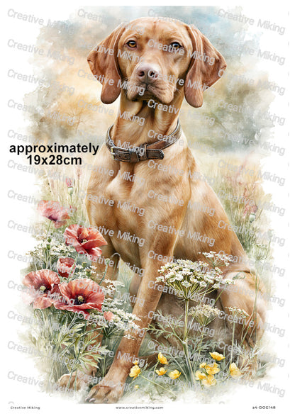 Vizsla Dog Decoupage Rice Paper | DOG148