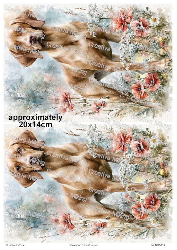 Vizsla Dog Decoupage Rice Paper | DOG149