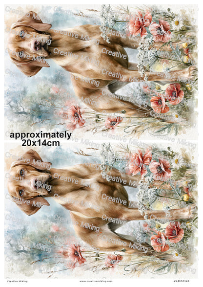 Vizsla Dog Decoupage Rice Paper | DOG149