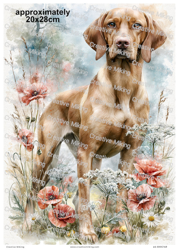 Vizsla Dog Decoupage Rice Paper | DOG149
