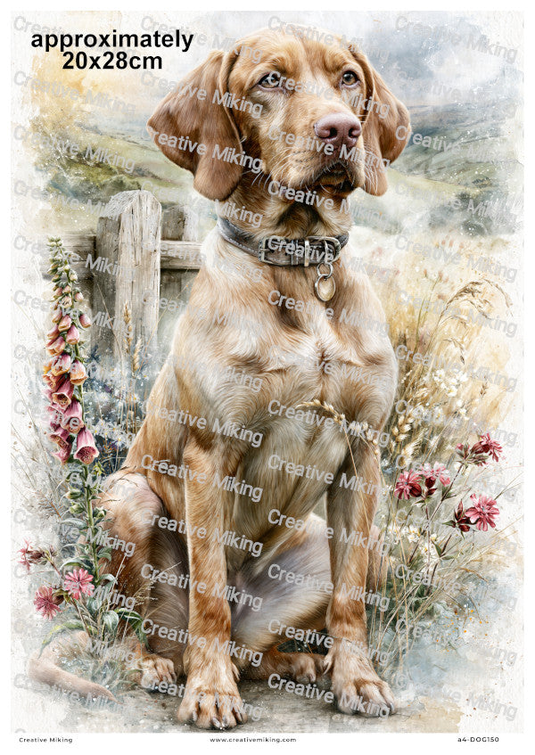 Vizsla Dog Decoupage Rice Paper | DOG150