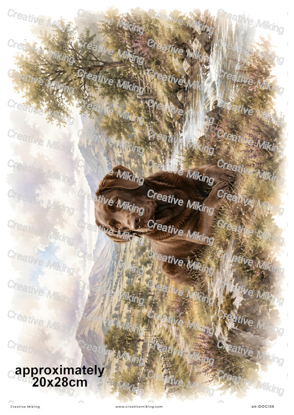 Chocolate Labrador Dog Decoupage Rice Paper | DOG156