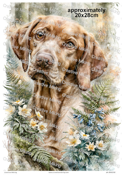Vizsla Dog Decoupage Rice Paper | DOG151