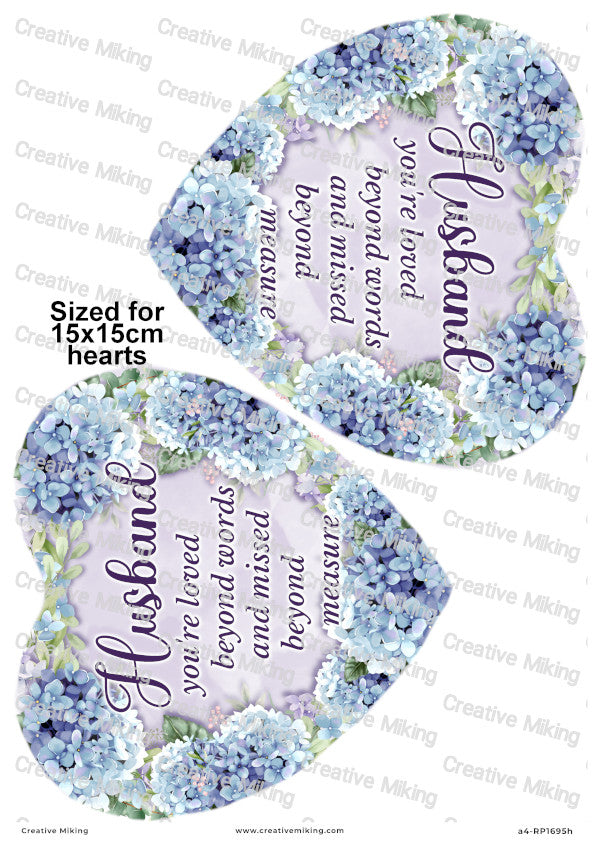 Hydrangea Memorial Decoupage Rice Paper | RP1695h