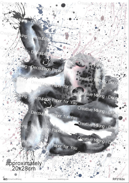 Cow Watercolor Splash Decoupage Paper | RP2162e