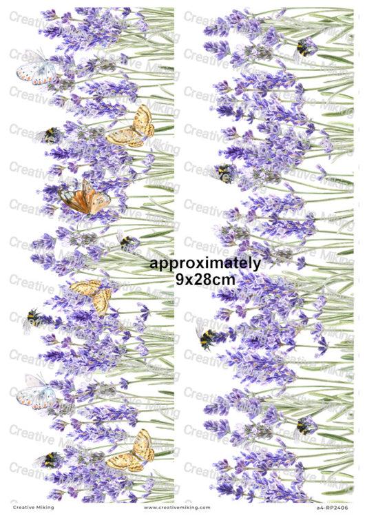 Lavender Botanical Border Decoupage Paper | RP2406