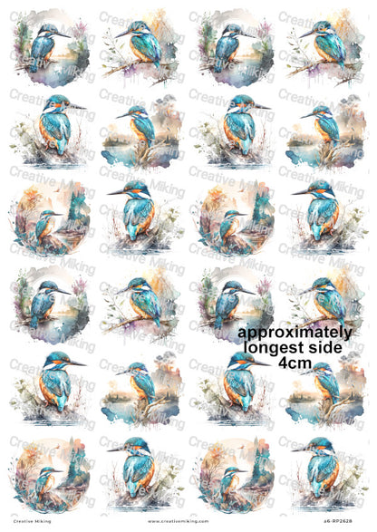 Kingfisher Bird Decoupage Rice Paper | RP2628