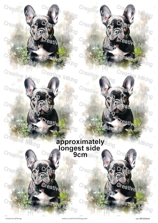 French Bulldog Dog Decoupage Rice Paper | RP3296a1