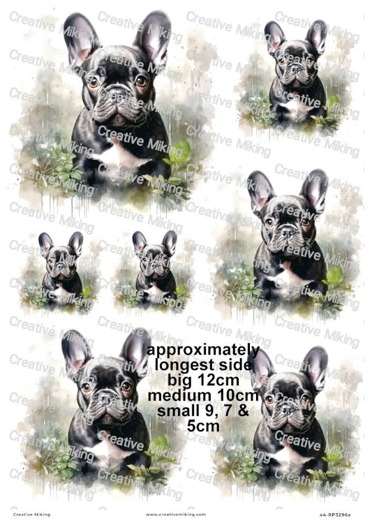 French Bulldog Dog Decoupage Rice Paper | RP3296a