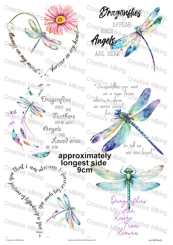 Dragonfly Memorial Decoupage Rice Paper | RP3445