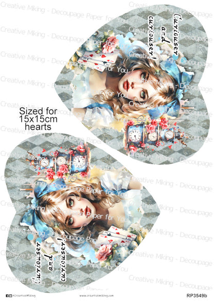 Wonderland Girl Quote Decoupage Paper – “Curioser and Curioser!” | RP3549b
