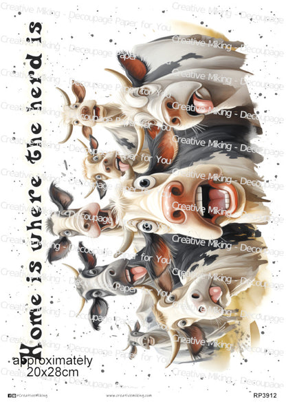Cows Funny Decoupage Rice Paper | RP3912