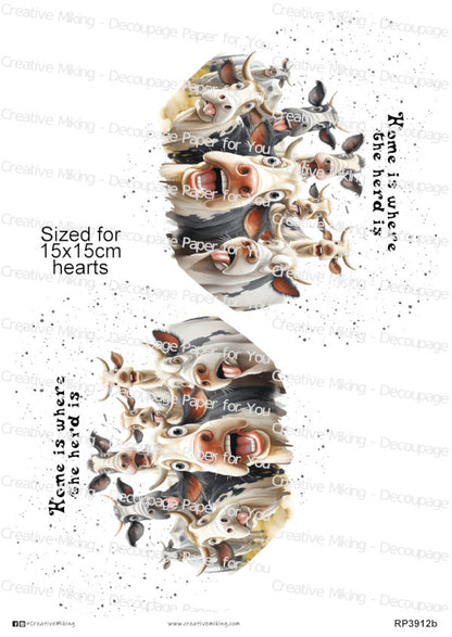 Cows Funny Decoupage Paper | RP3912b