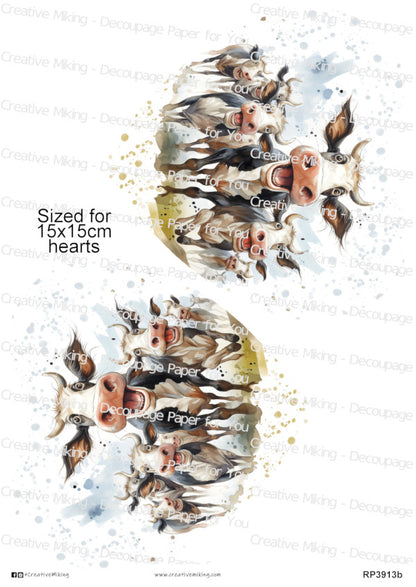 Funny Cow Family Decoupage Paper | RP3913b