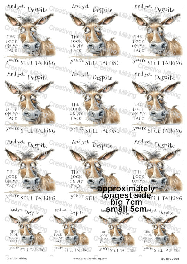 Donkey Funny Decoupage Paper | RP3966d