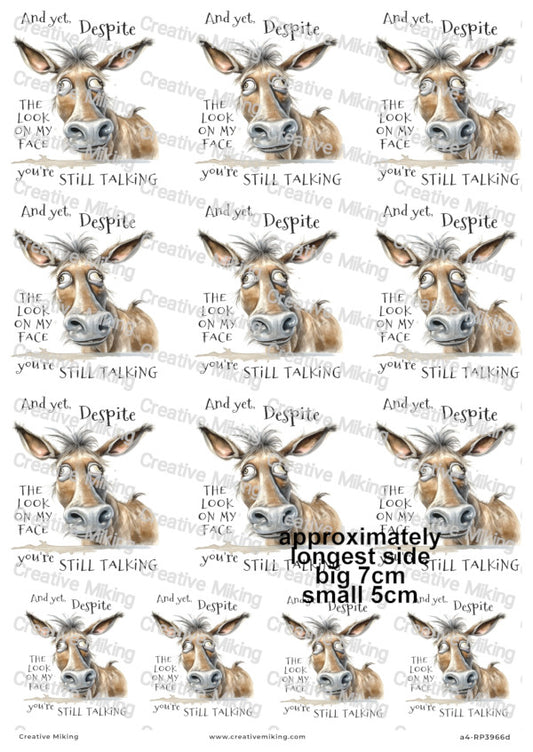 Donkey Funny Decoupage Paper | RP3966d