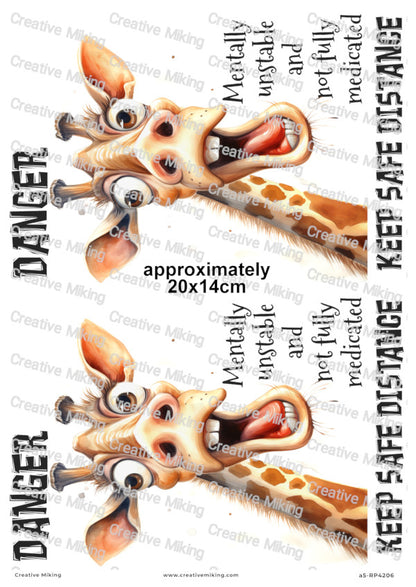 Giraffe Funny Decoupage Paper | RP4206