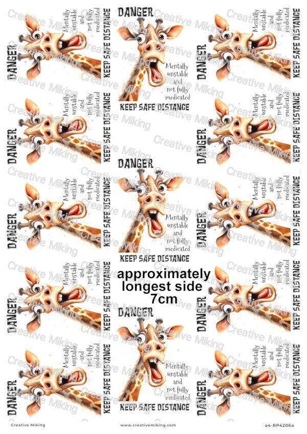 Giraffe Funny Decoupage Paper | RP4206a