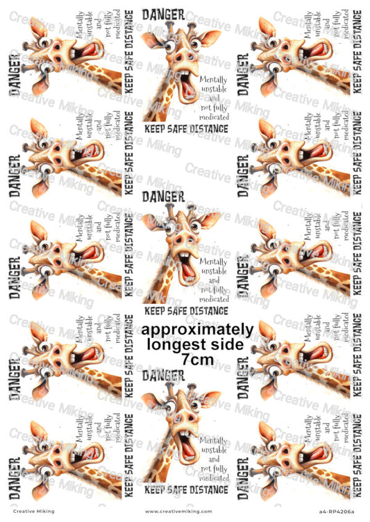 Giraffe Funny Decoupage Paper | RP4206a
