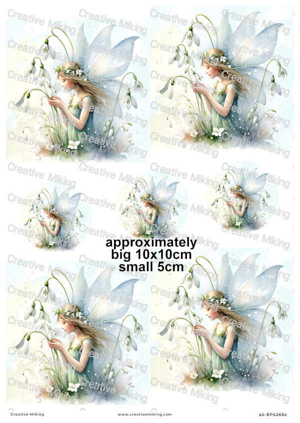 Fairy Among Snowdrops Decoupage Paper | RP4260c