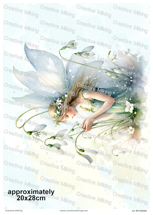 Fairy Among Snowdrops Decoupage Paper | RP4260d