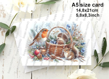 RP5042 - Robin with Hedgehog and Squirrel