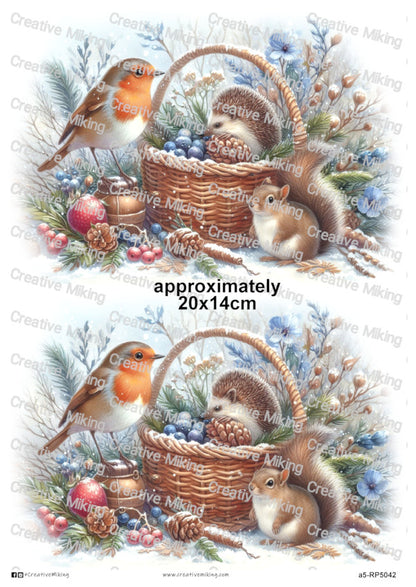 RP5042 - Robin with Hedgehog and Squirrel