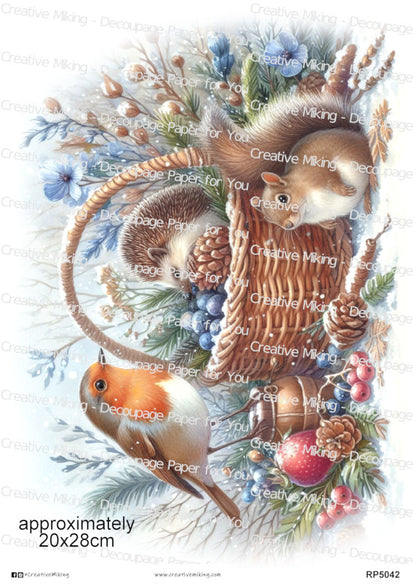 RP5042 - Robin with Hedgehog and Squirrel