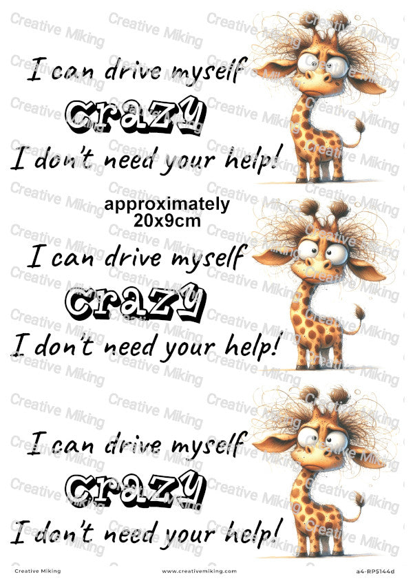 Giraffe Funny Decoupage Paper | RP5144d