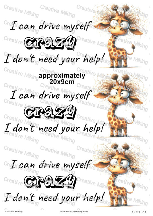 Giraffe Funny Decoupage Paper | RP5144d