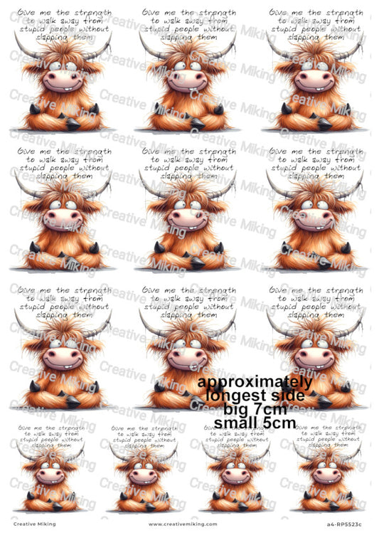Highland Cow Funny Decoupage Paper | RP5523c